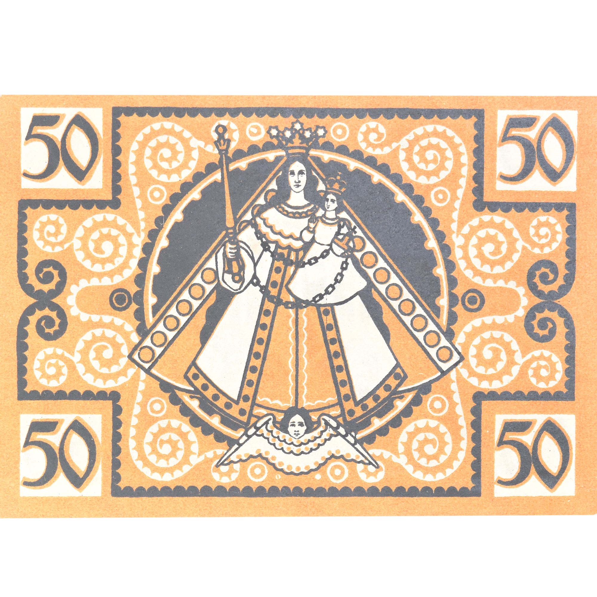 Geldschein, Deutschland, Kevelaer, 50 Pfennig, personnage, 1921 UNZ- Mehl:690.1