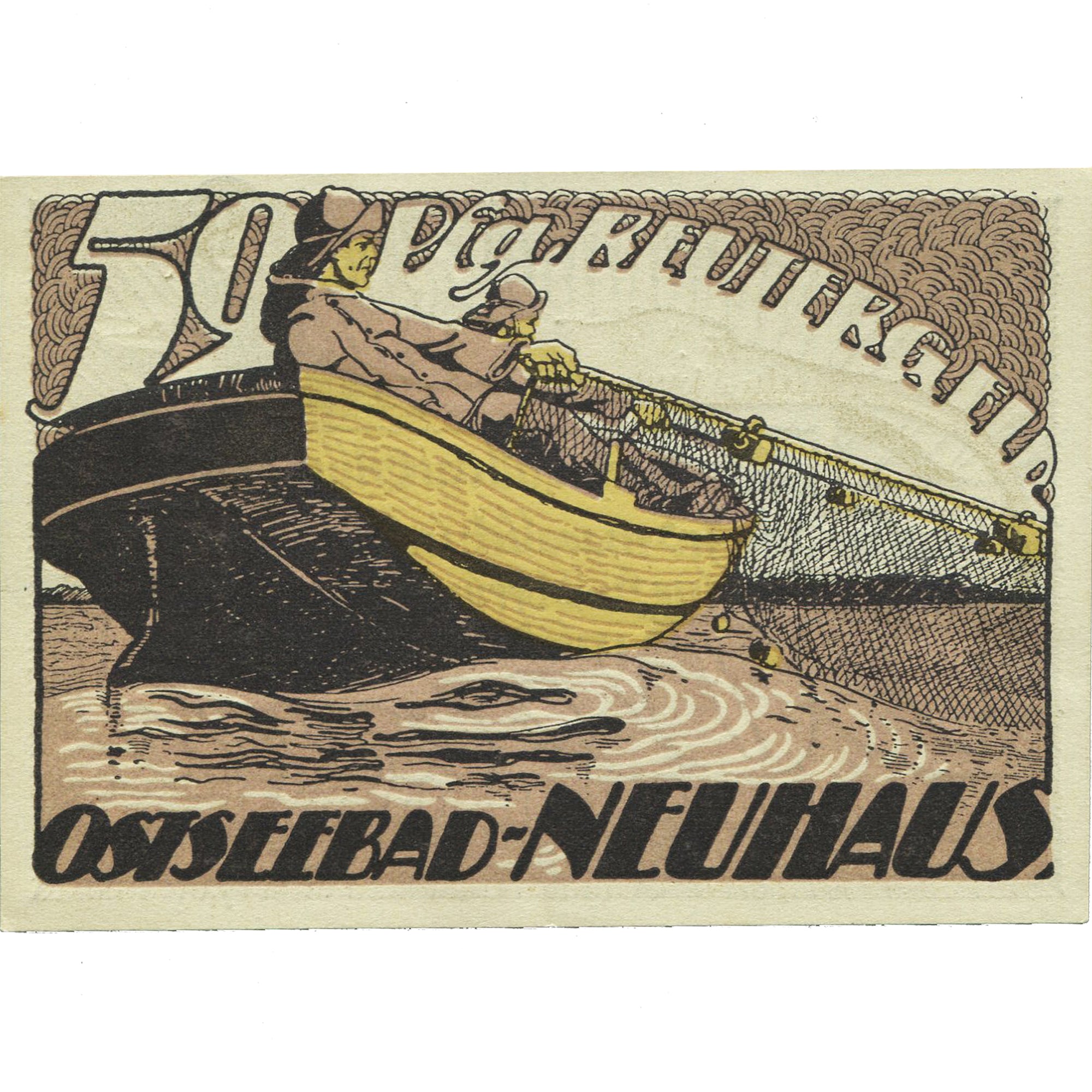 Geldschein, Deutschland, Neuhaus, 50 Pfennig, bateau 1922-05-31, UNZ- Mehl:942.1
