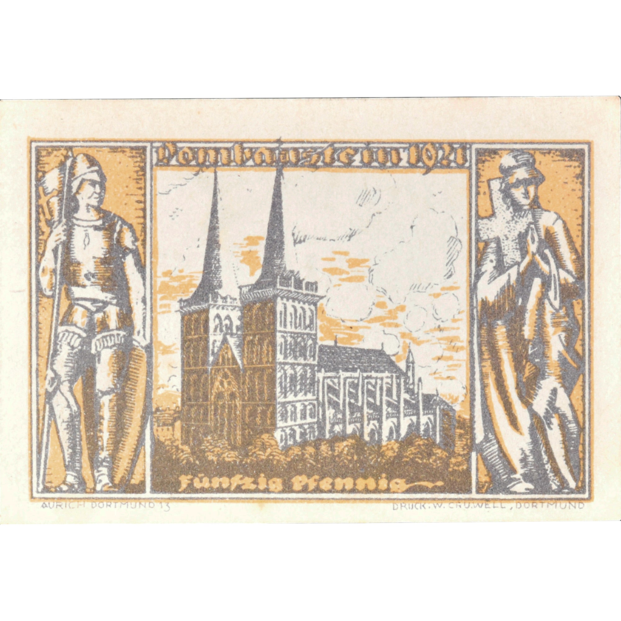 Banconote, Germania, Xanten, 50 Pfennig, Eglise 1921-09-04, SPL Mehl:1463.1