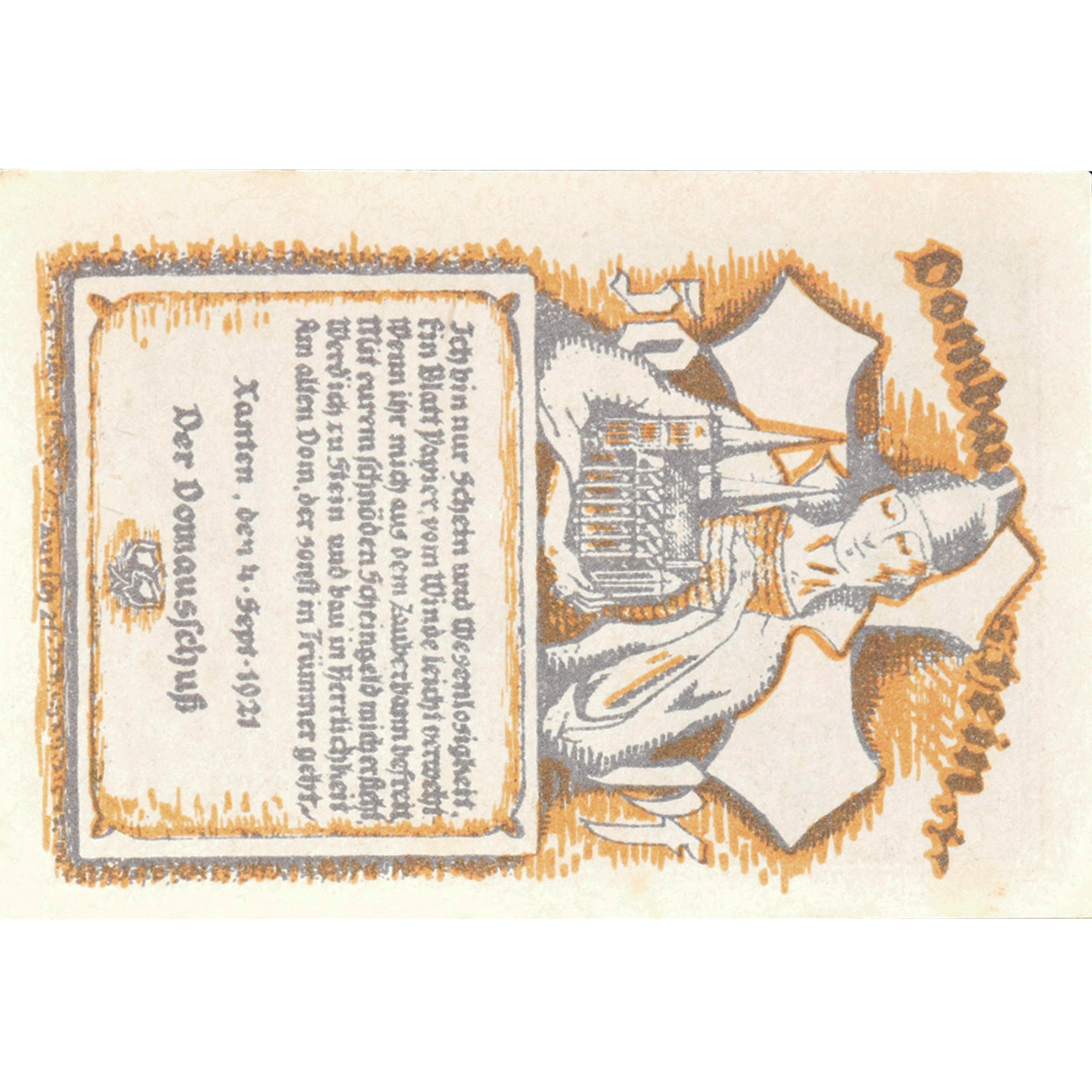 Banconote, Germania, Xanten, 50 Pfennig, Eglise 1921-09-04, SPL Mehl:1463.1