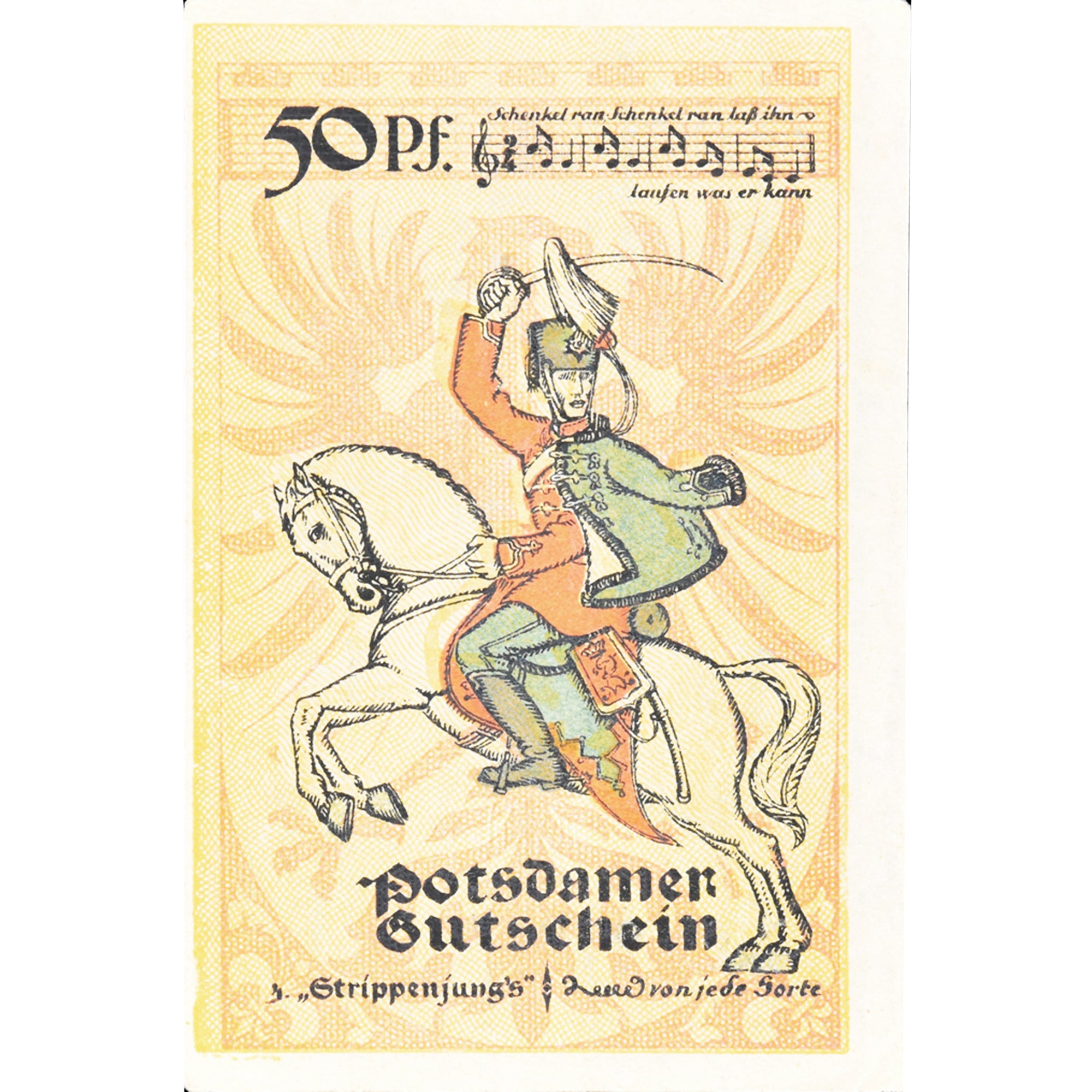 Geldschein, Deutschland, Potsdam, 50 Pfennig, cavalier, 1922 VZ Mehl:1069.1