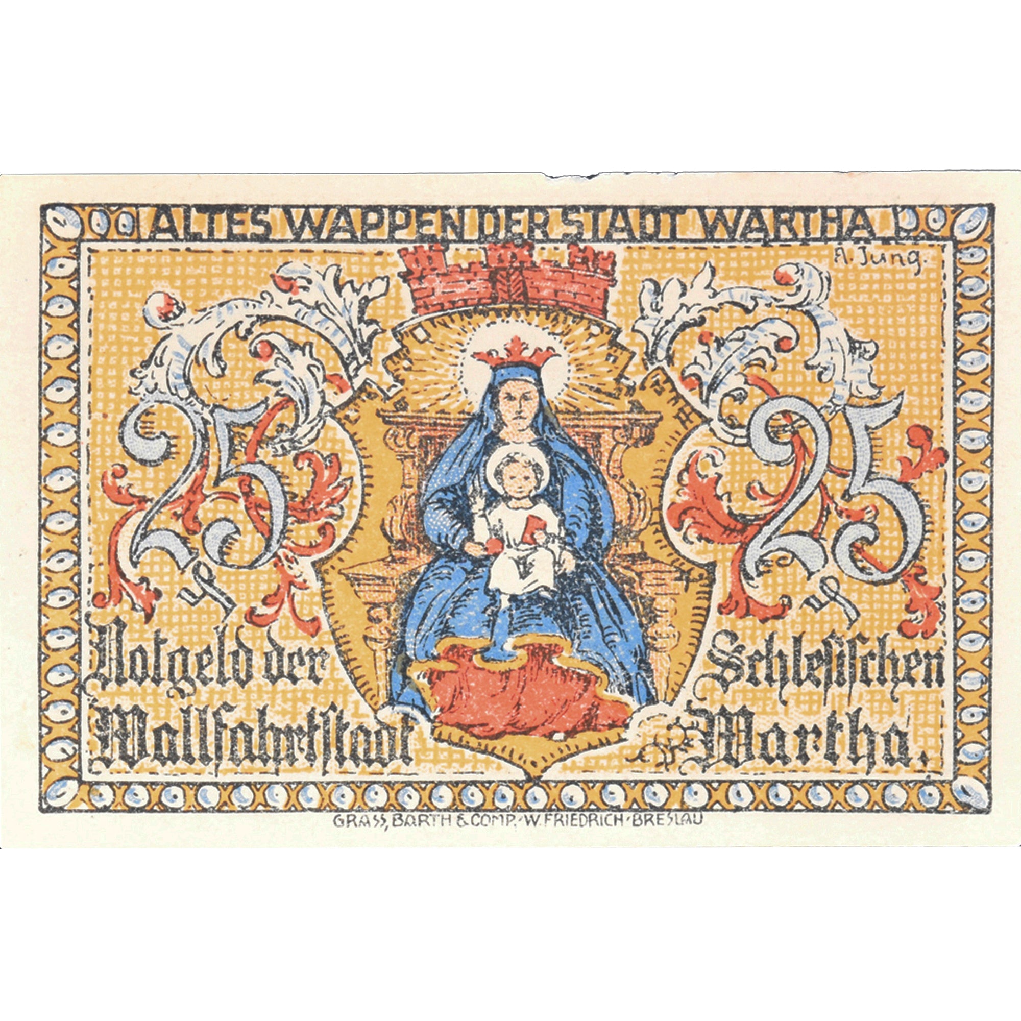 Banknot, Niemcy, Wartha, 25 Pfennig, paysage 1921-08-11, AU(55-58) Mehl:1381.2