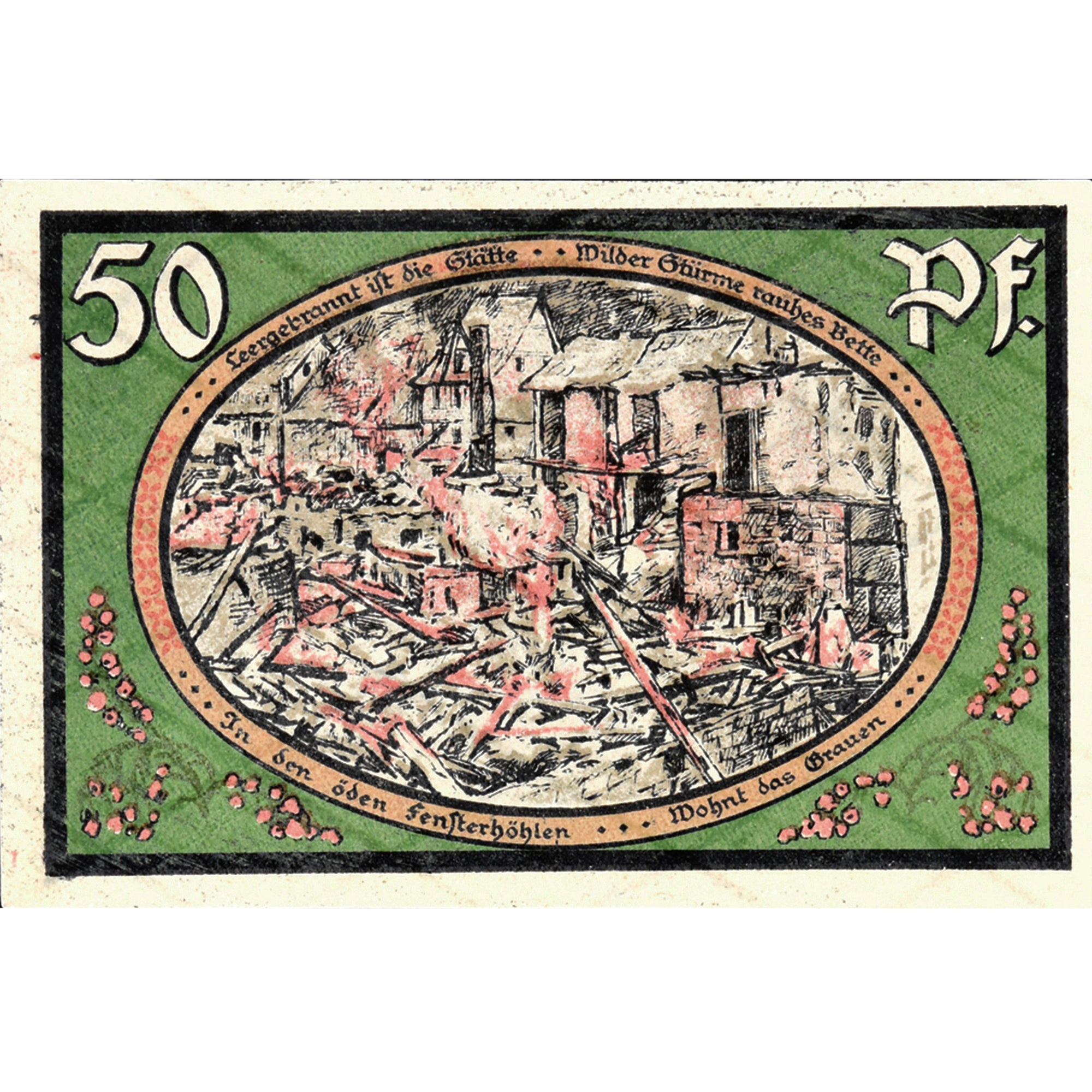 Geldschein, Deutschland, Wasungen, 50 Pfennig, Incendie, 1921 UNZ- Mehl:1384.1