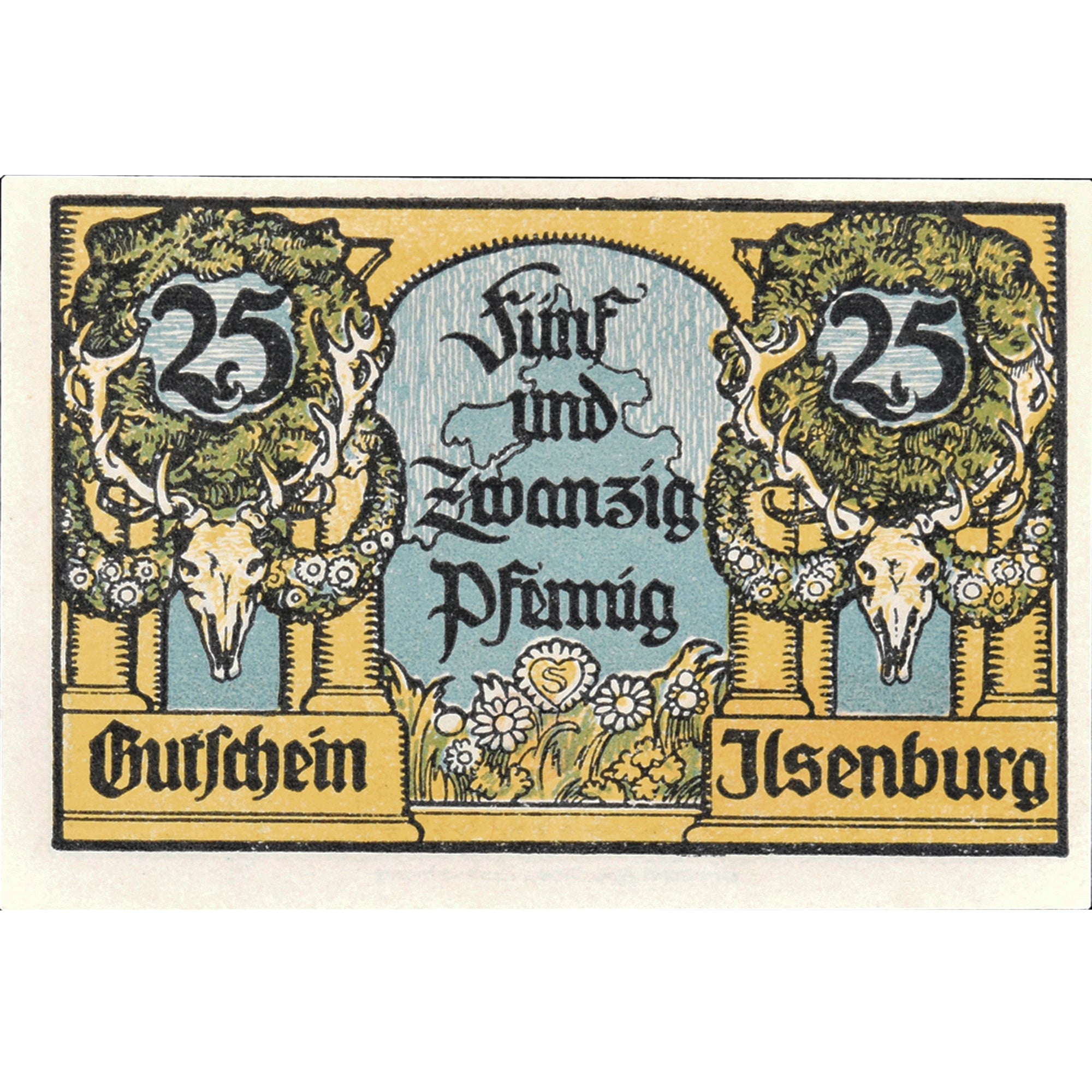 Geldschein, Deutschland, Ilsenburg, 25 Pfennig, château, 1921 UNZ- Mehl:644.1
