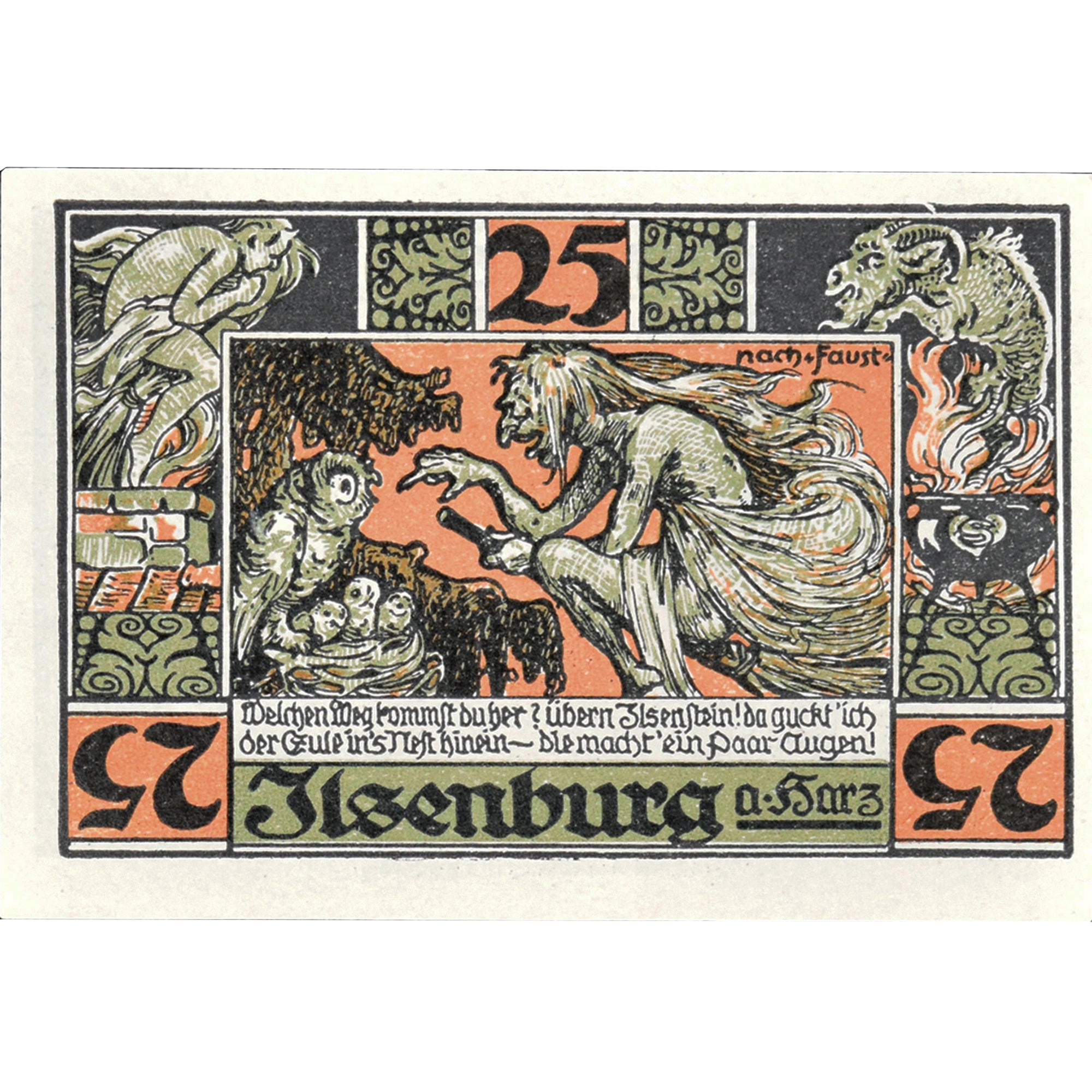 Banknot, Niemcy, Ilsenburg, 25 Pfennig, personnage 1921-06-01 UNC(63) Mehl:644.2