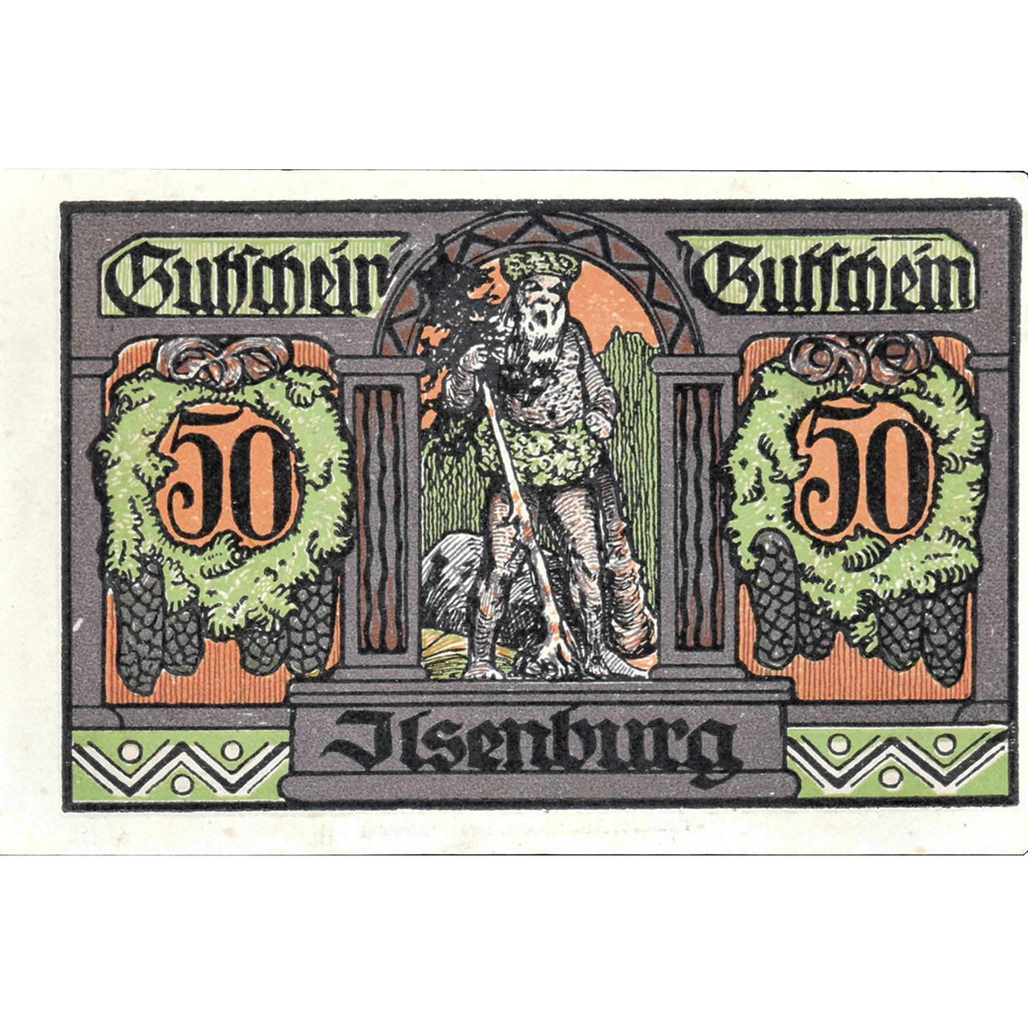 Geldschein, Deutschland, Ilsenburg, 50 Pfennig, Eglise 1921 UNZ- Mehl:644.2