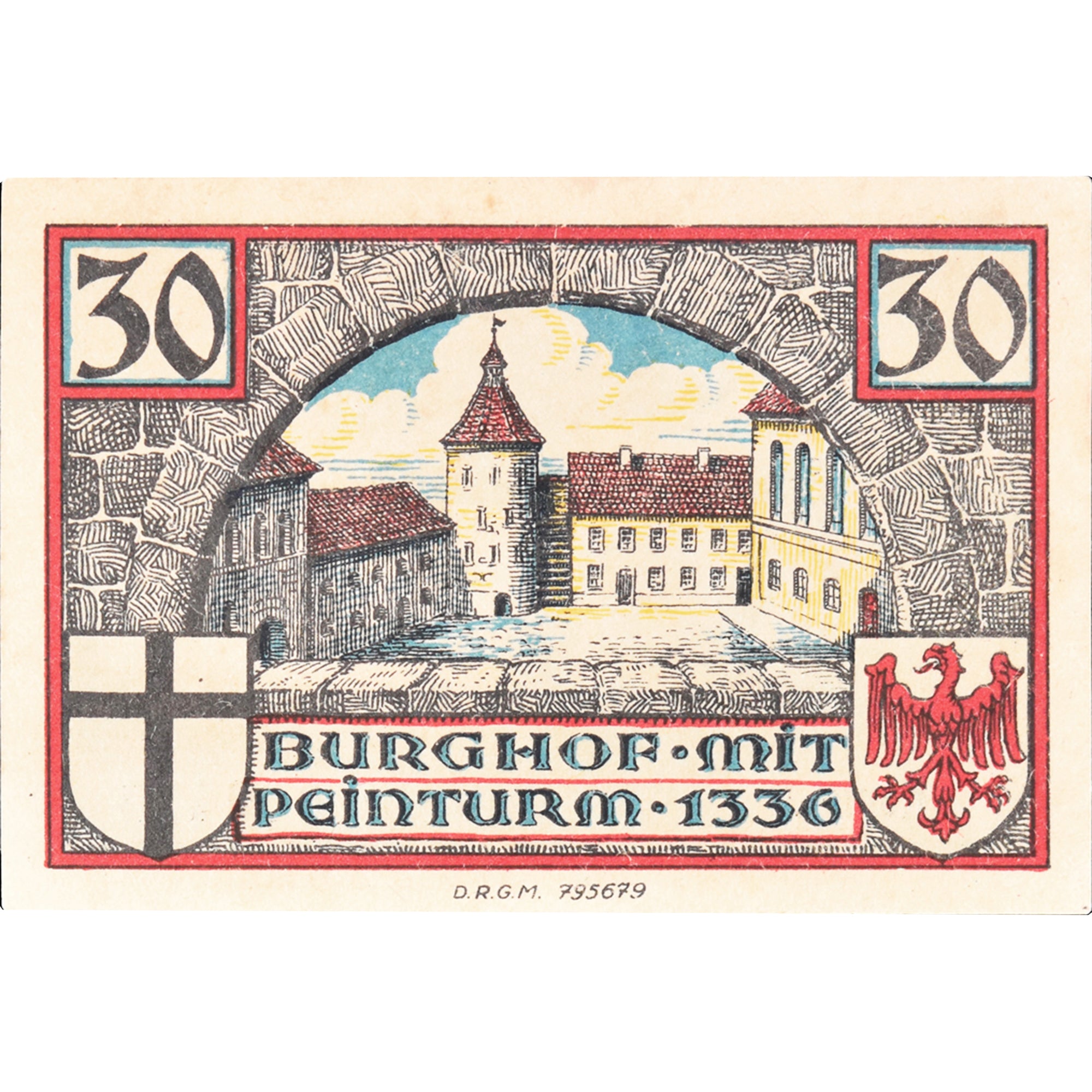 Geldschein, Deutschland, Insterburg, 30 Pfennig, château, 1922, UNZ- Mehl:645.1