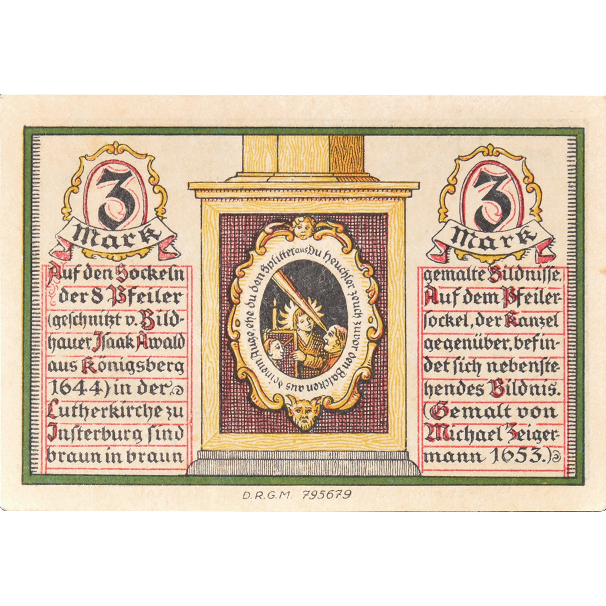 Geldschein, Deutschland, Insterburg, 3 Mark, Texte, 1922, UNZ-, Mehl:645.1