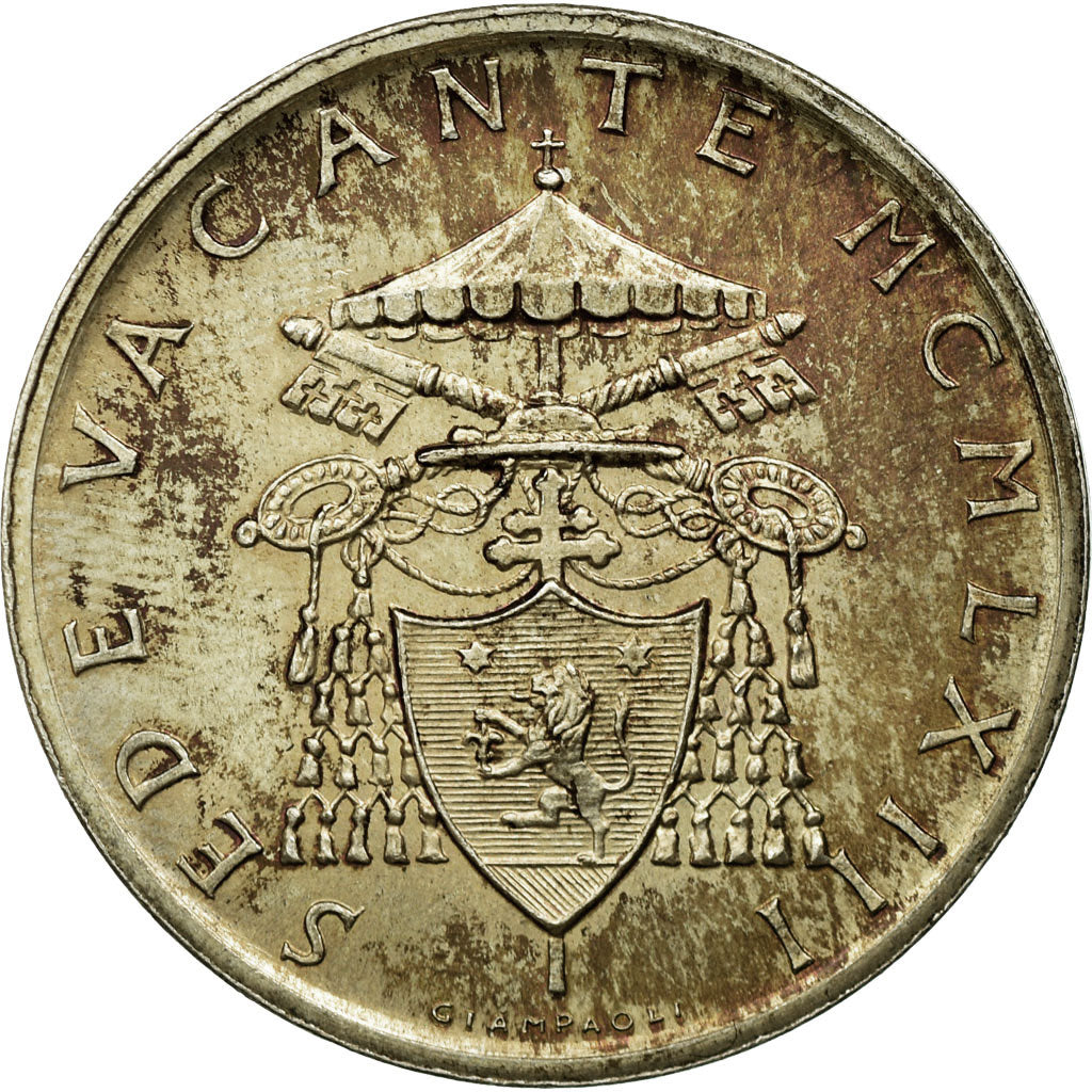 Monnaie, Cité du Vatican, Sede Vacante, 500 Lire, 1963, SUP+, Argent, KM:75