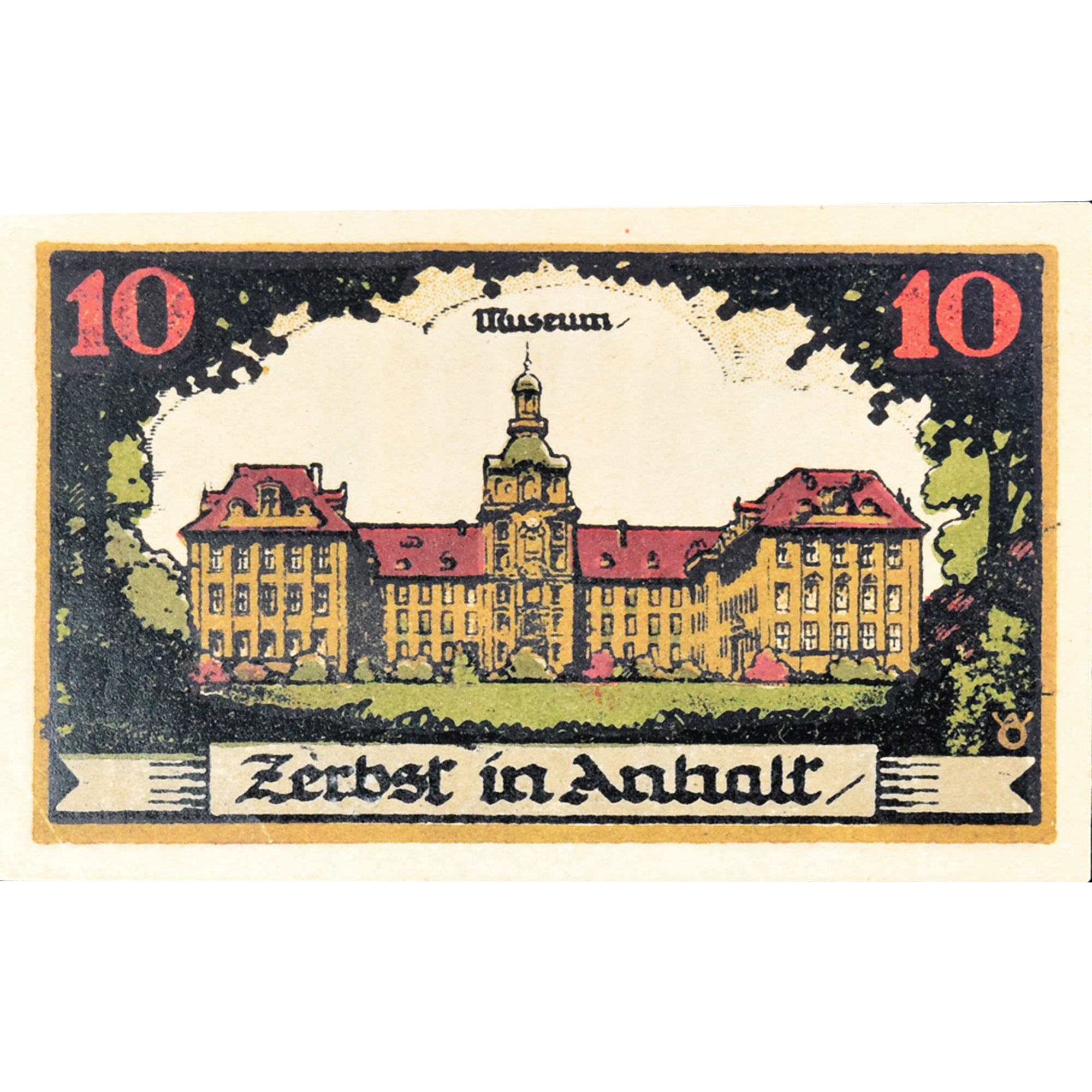 Geldschein, Deutschland, Zerbst, 10 Pfennig, château, 1921 UNZ- Mehl:1469.2