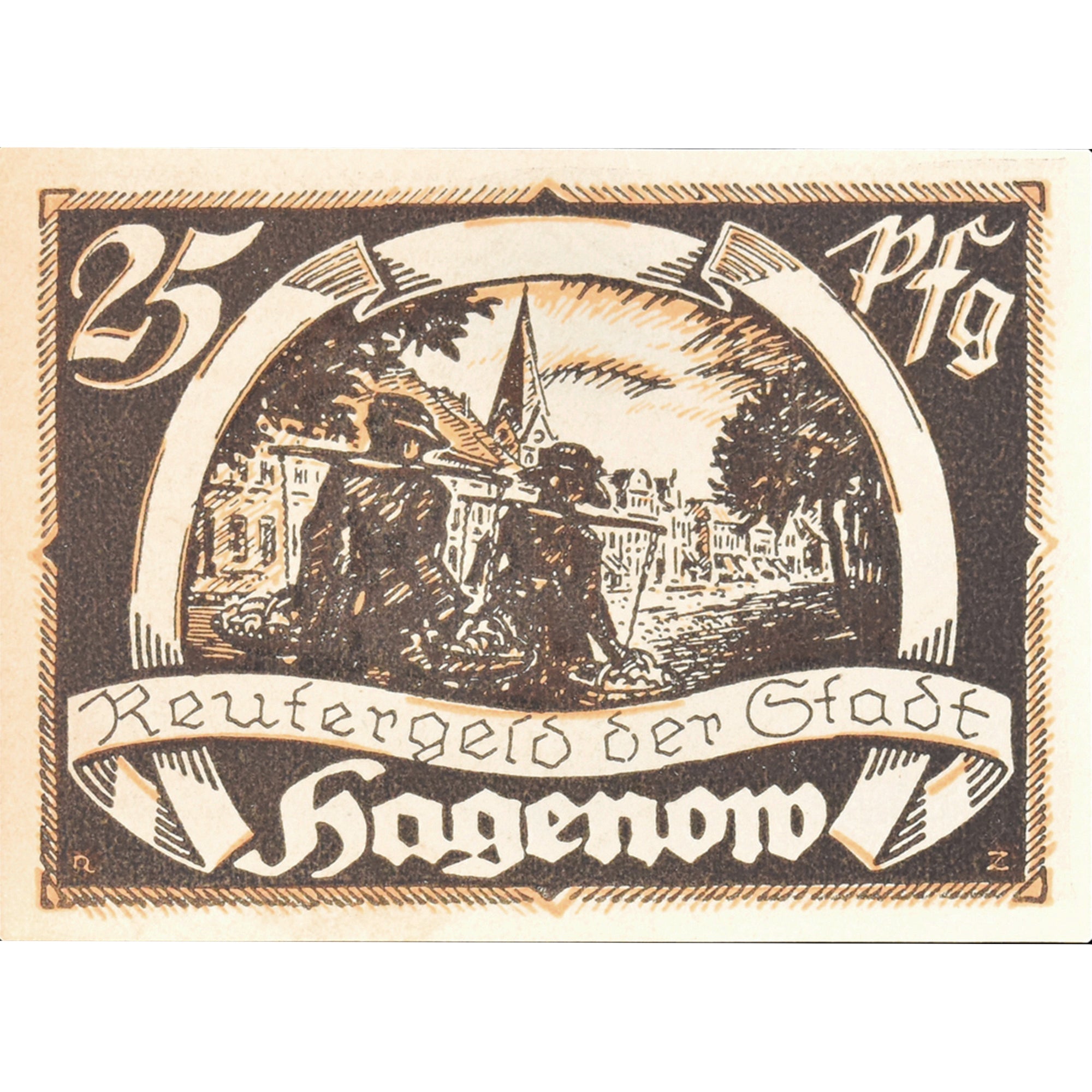 Geldschein, Deutschland, Hagenow, 25 Pfennig, Texte, 1921, VZ, Mehl:500.1