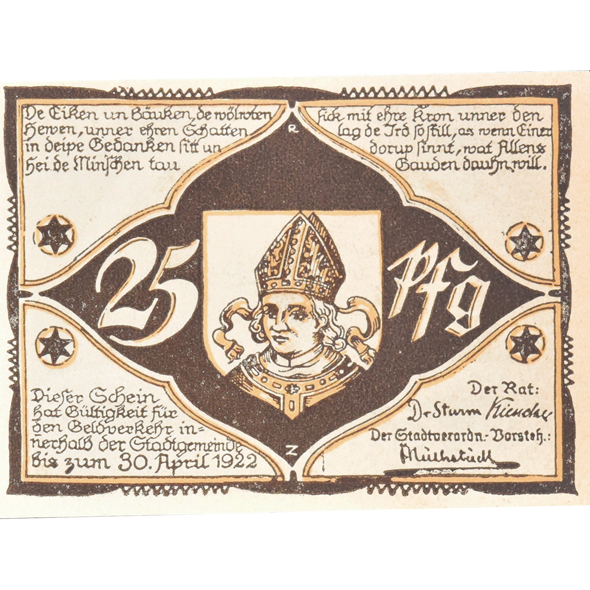 Geldschein, Deutschland, Hagenow, 25 Pfennig, Texte, 1921, VZ, Mehl:500.1