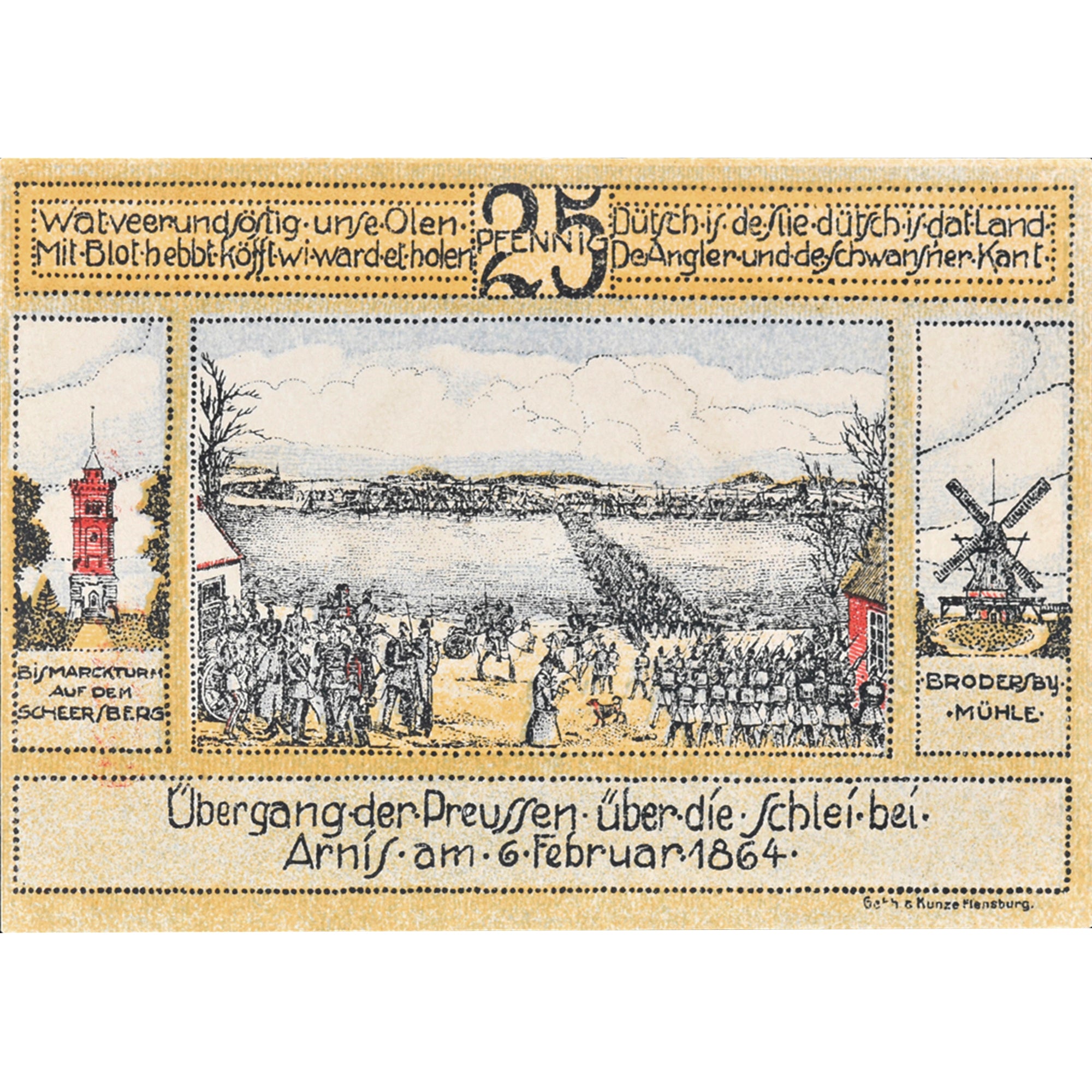 Banknot, Niemcy, Kappeln, 25 Pfennig, Blason 1920-07-06, UNC(63) Mehl:677.1