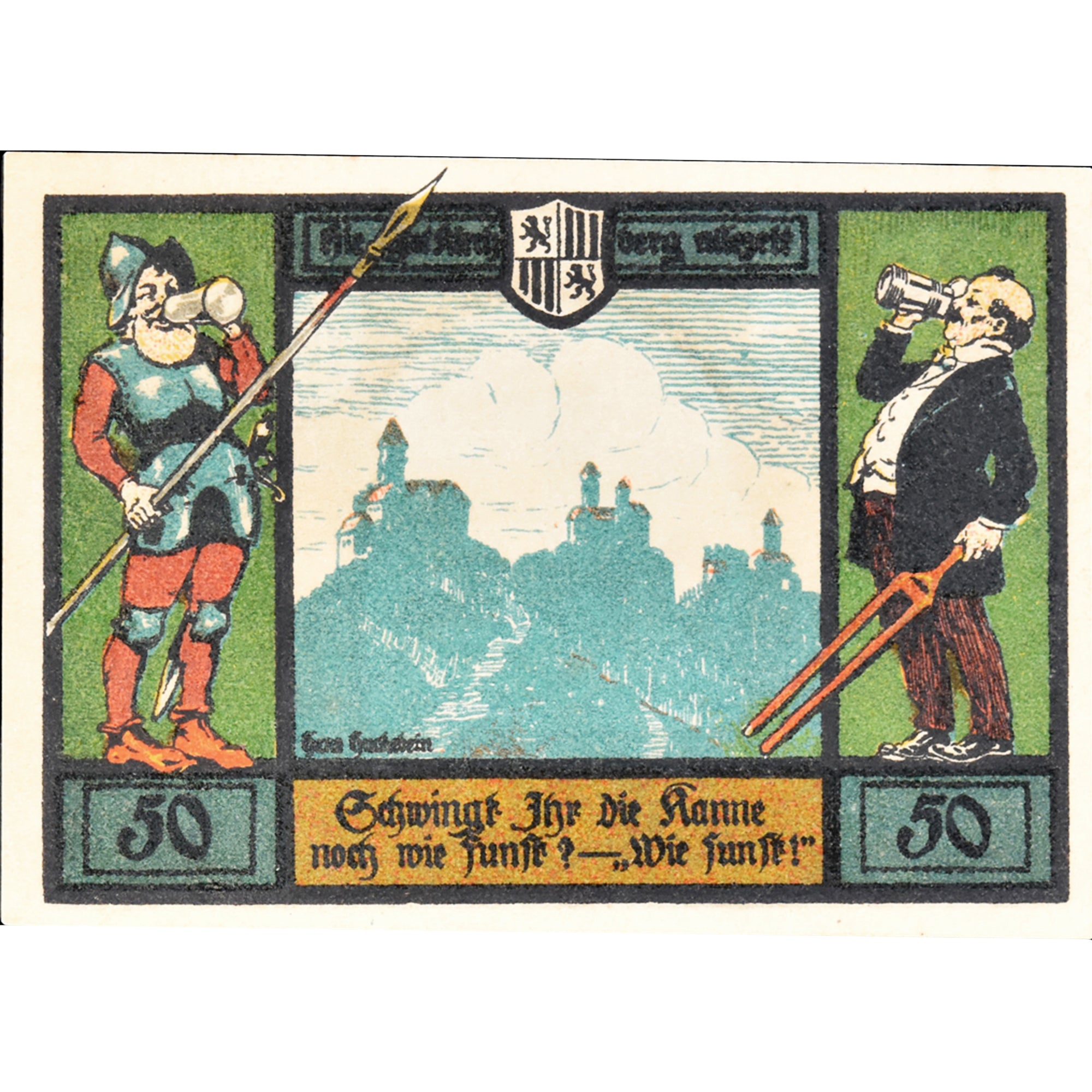 Banknot, Niemcy, Jena, 50 Pfennig, paysage, 1921, UNC(63), Mehl:653.1a