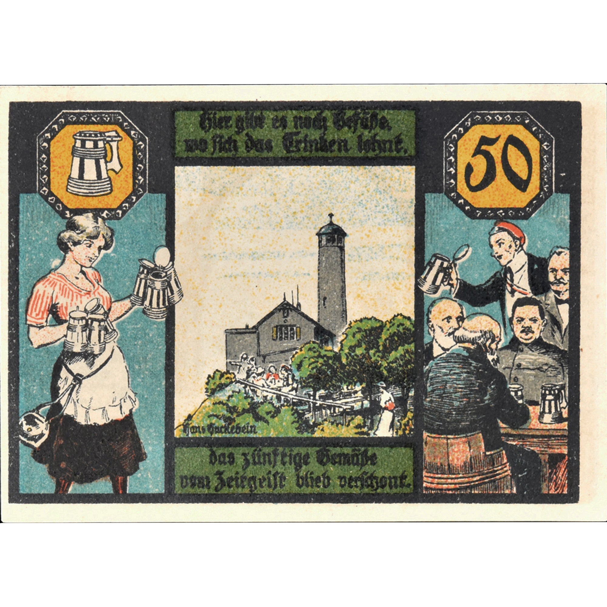 Banconote, Germania, Jena, 50 Pfennig, Eglise, 1921, SPL, Mehl:653.1a