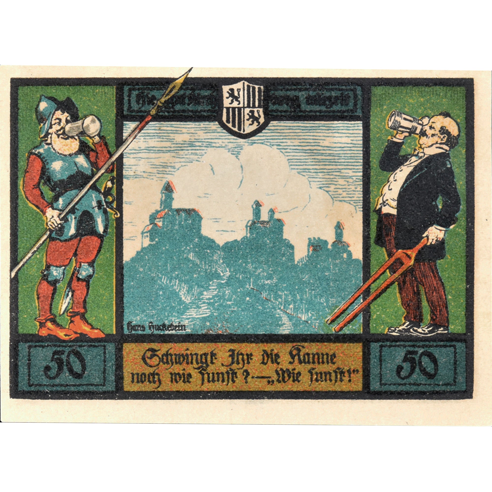 Banknot, Niemcy, Jena, 50 Pfennig, château, 1921, UNC(63), Mehl:653.1a