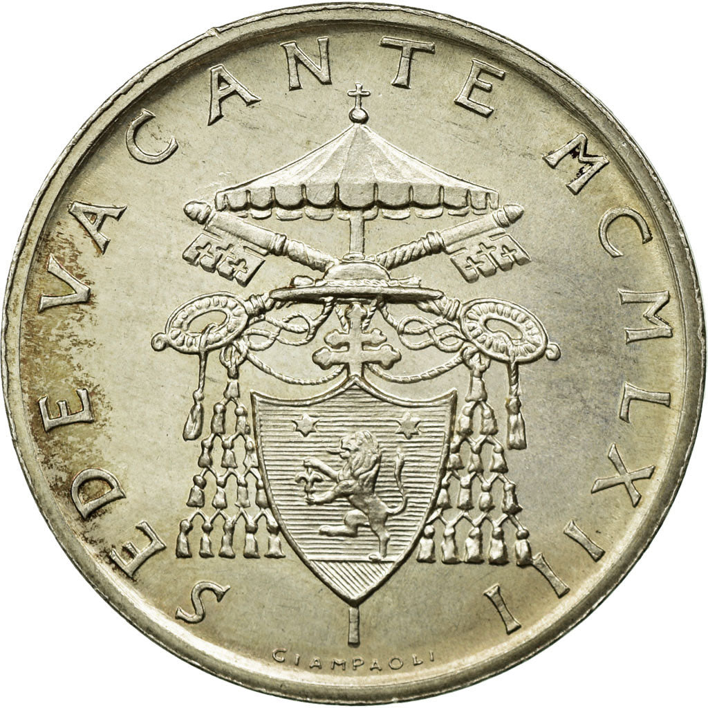 Coin, VATICAN CITY, Sede Vacante, 500 Lire, 1963, MS(60-62), Silver, KM:75