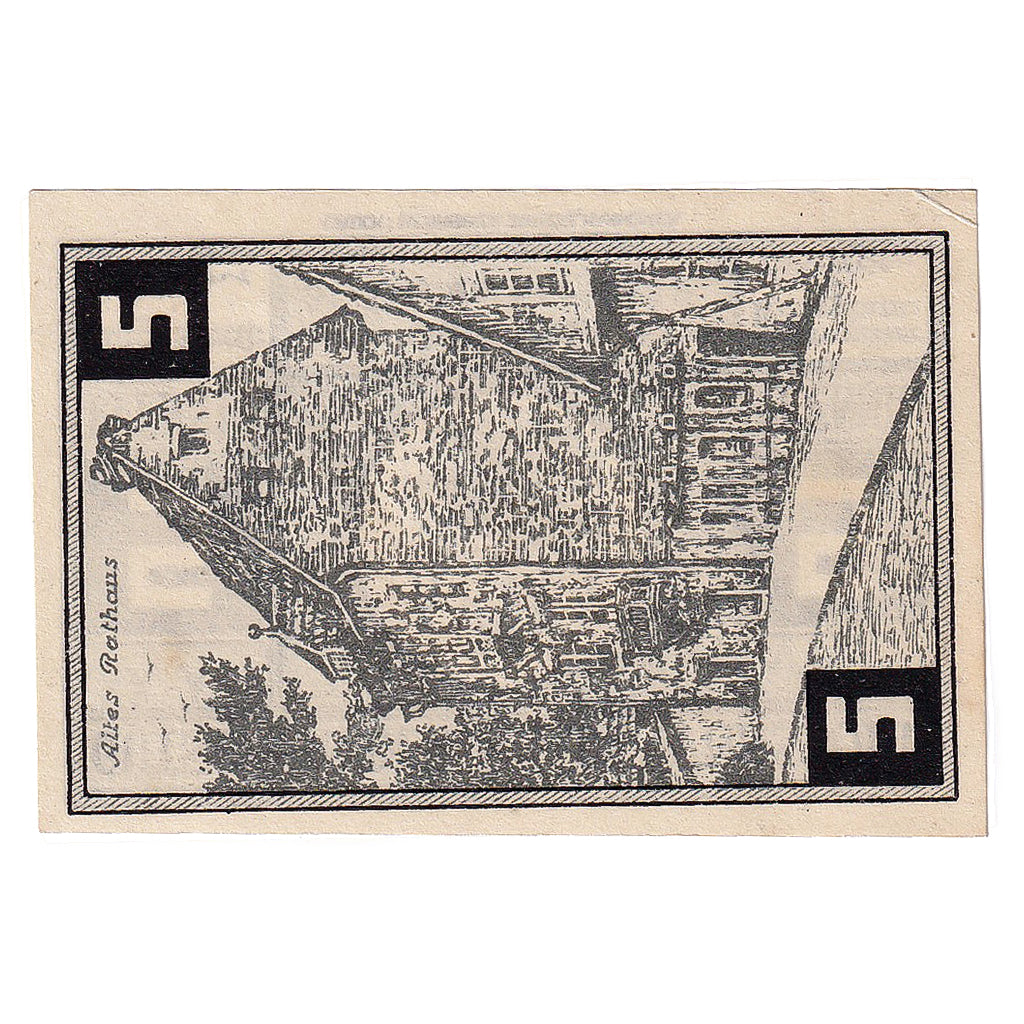 Banknot, Niemcy, Wunstorf, 5 Pfennig, rue, 1922 UNC(63) Mehl:FS 1458.2a