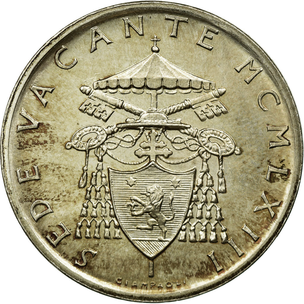 Coin, VATICAN CITY, Sede Vacante, 500 Lire, 1963, MS(60-62), Silver, KM:75