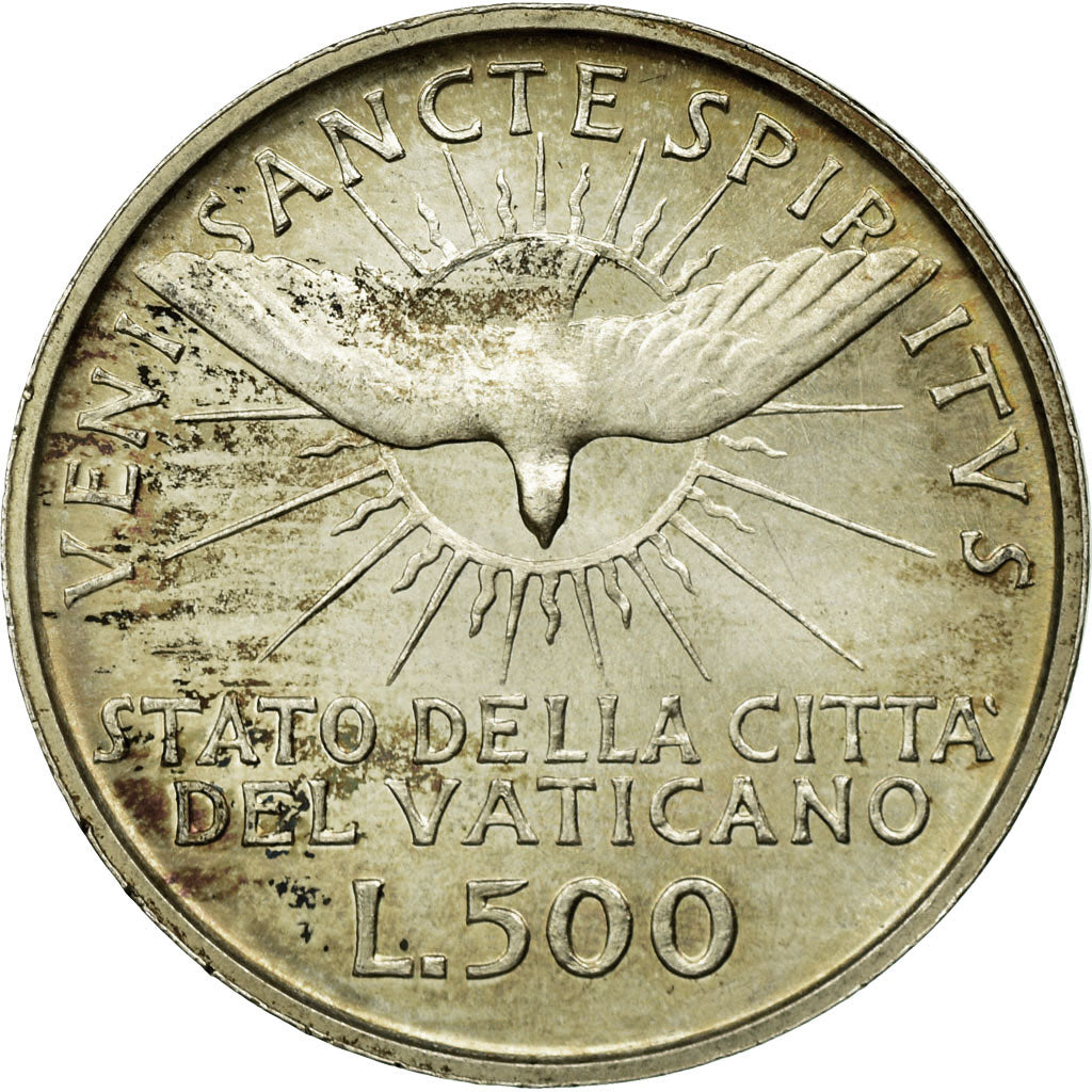 Coin, VATICAN CITY, Sede Vacante, 500 Lire, 1963, MS(60-62), Silver, KM:75