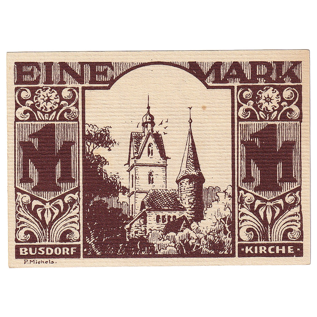 Banconote, Germania, Paderborn, 1 Mark, Eglise 1921-11-10, SPL Mehl:1043.5