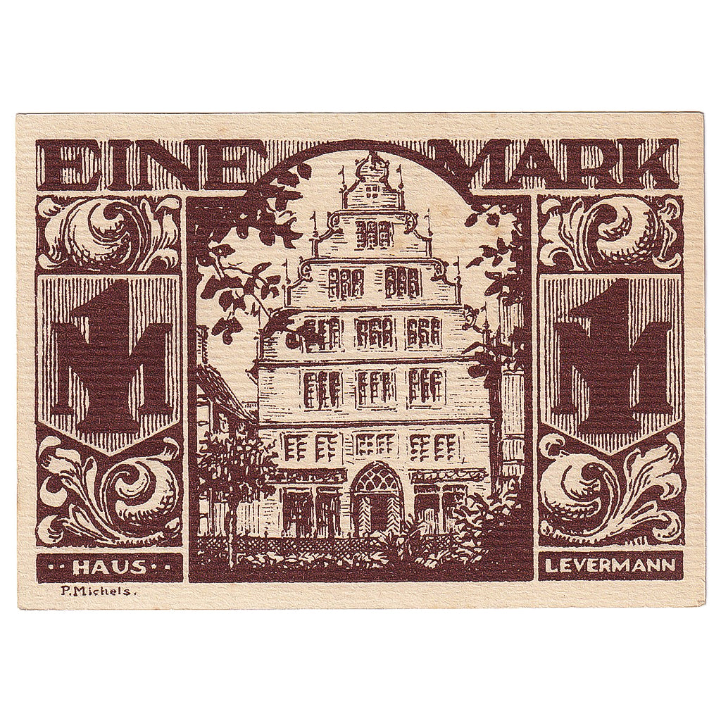 Banconote, Germania, Paderborn, 1 Mark, mairie 1921-11-10, SPL Mehl:1043.5
