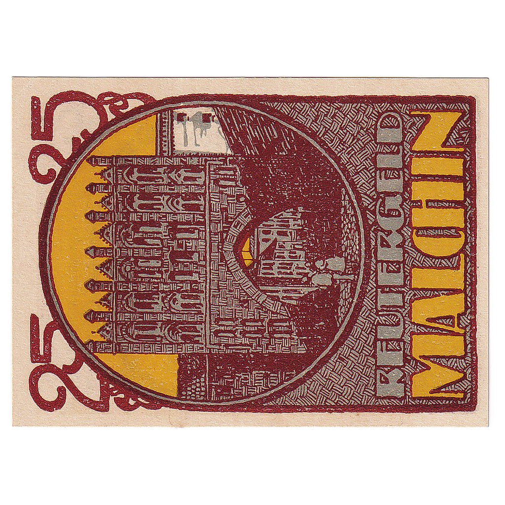 Banknot, Niemcy, Malchin, 25 Pfennig, porte 1922-02-15, UNC(63) Mehl:862.1