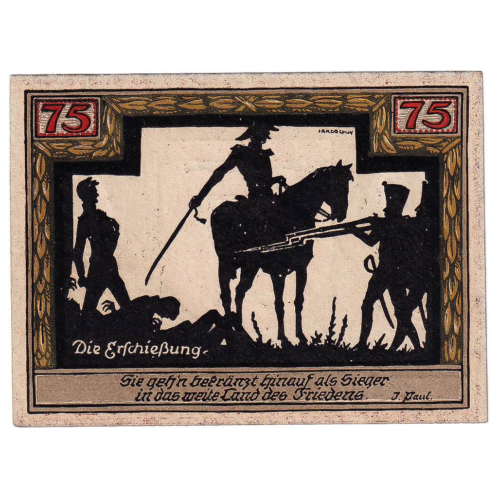 Geldschein, Deutschland, Wesel, 75 Pfennig, Blason, 1921, UNZ-, Mehl:1409.1a