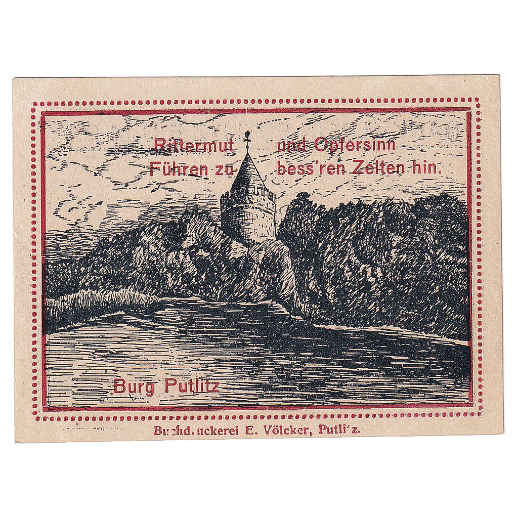Geldschein, Deutschland, Putlitz, 25 Pfennig, château 1921-07-01, UNZ- Mehl:5815