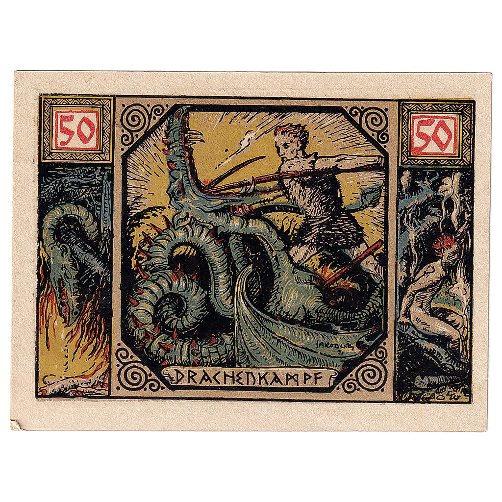 Geldschein, Deutschland, Xanten, 50 Pfennig, château 1921 UNZ- Mehl:1464.1b