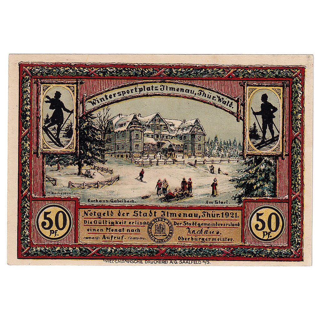 Geldschein, Deutschland, ilmenau, 50 Pfennig, hiver, 1921, UNZ-, Mehl:643.3