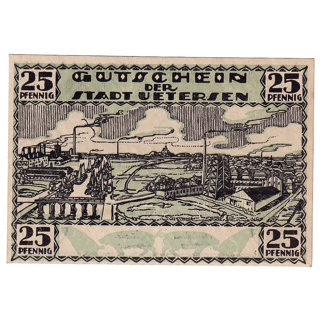 Banknot, Niemcy, Uetersen, 25 Pfennig, Blason, 1920, UNC(63), Mehl:1352.1