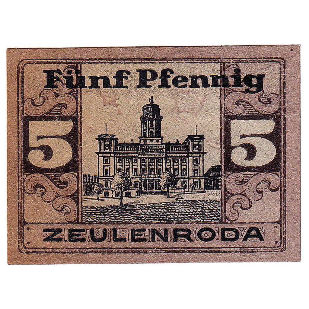 Banknot, Niemcy, Zeulenroda, 5 Pfennig, Blason 1920-01-01, UNC(63) Mehl:Z8.8a