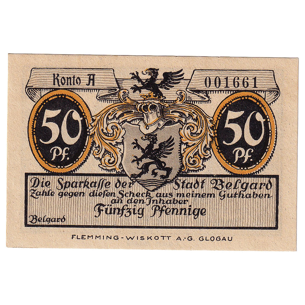 Geldschein, Deutschland, Belgard, 50 Pfennig, village, 1920, UNZ-, Mehl:69.1a