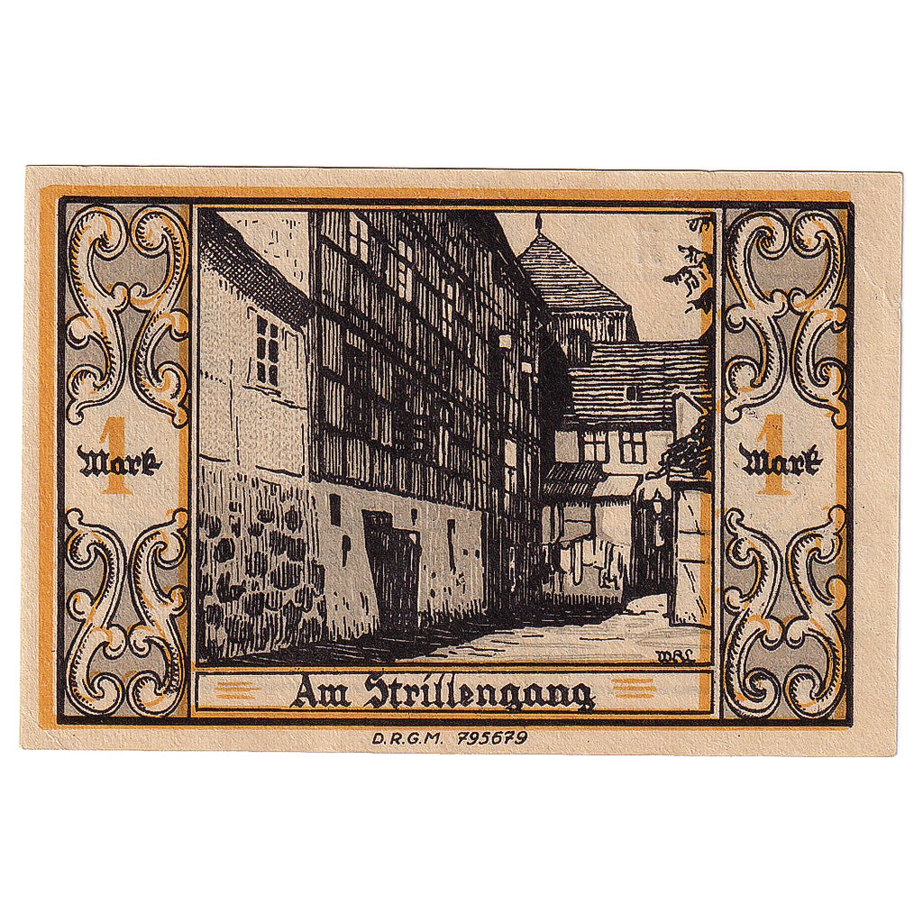 Geldschein, Deutschland, Belgard, 1 Mark, rue, 1920, UNZ-, Mehl:69.1a