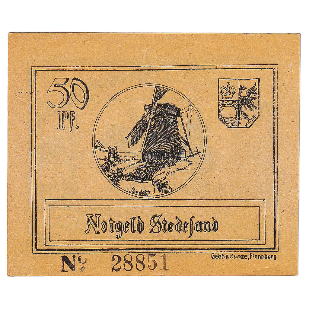 Geldschein, Deutschland, Stedesand, 50 Pfennig, moulin, 1920 UNZ- Mehl:1259.1b