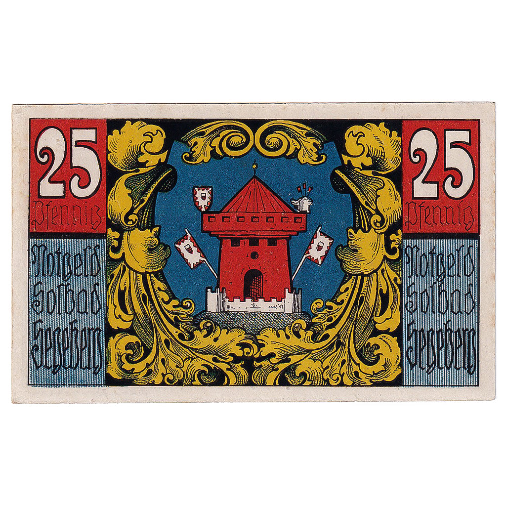Banknot, Niemcy, Segeberg, 25 Pfennig, fleuve, 1920 UNC(63) Mehl:1218.1