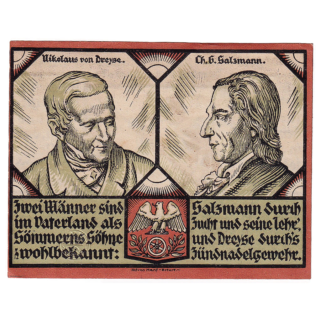 Geldschein, Deutschland, Sömmerda, 1 Mark, portrait 1921-08-01, UNZ- Mehl:1230.1
