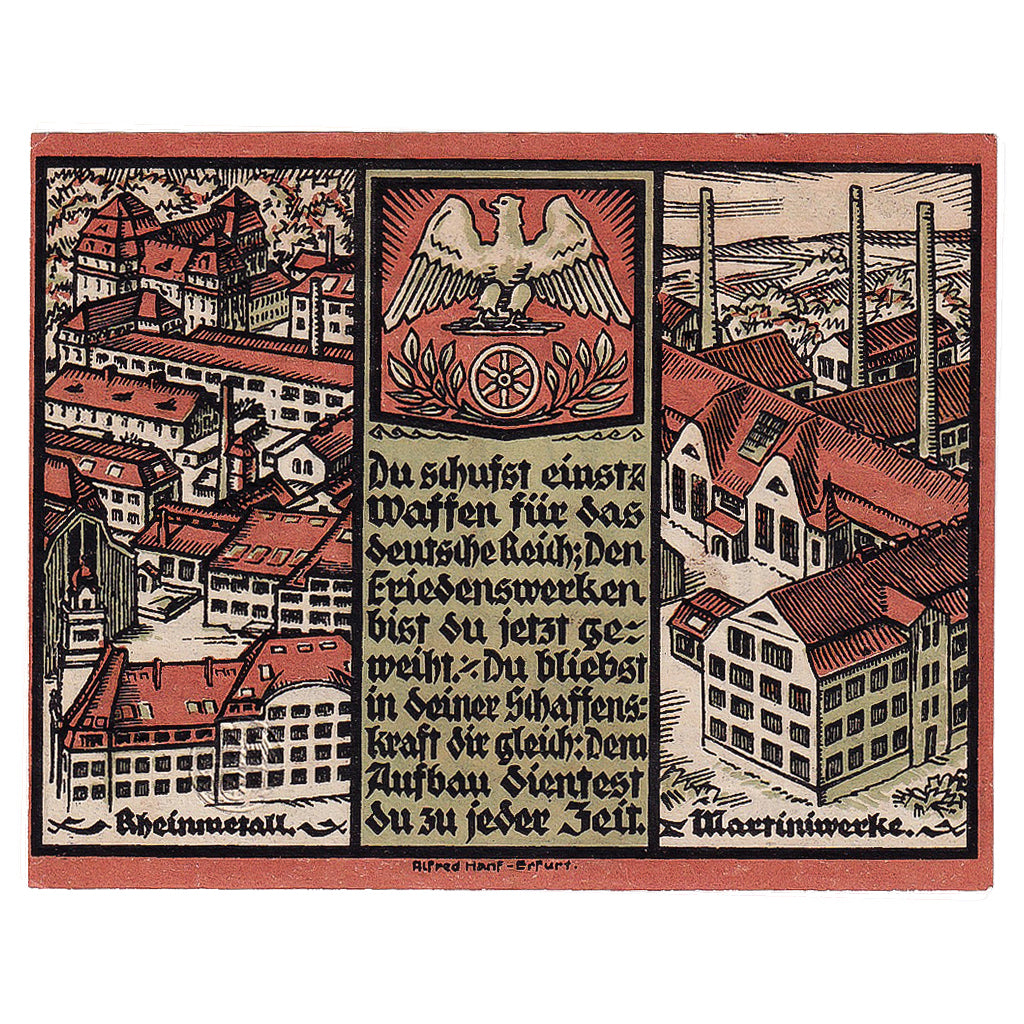 Banknot, Niemcy, Sömmerda, 1 Mark, Usine 1921-08-01, UNC(63) Mehl:1230.1