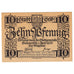 Geldschein, Deutschland, Sommerfeld, 10 Pfennig, Eglise 1920 UNZ- Mehl:S85.6
