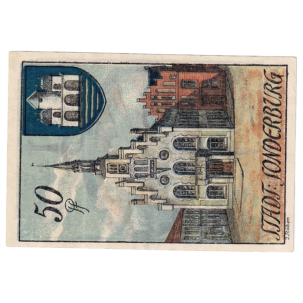 Banknot, Niemcy, Sonderburg, 50 Pfennig, Eglise 1920-03-20, UNC(63) Mehl:1240.2