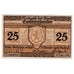 Banknot, Niemcy, Sondershausen, 25 Pfennig, Blason, 1920, UNC(63) Mehl:1241.1