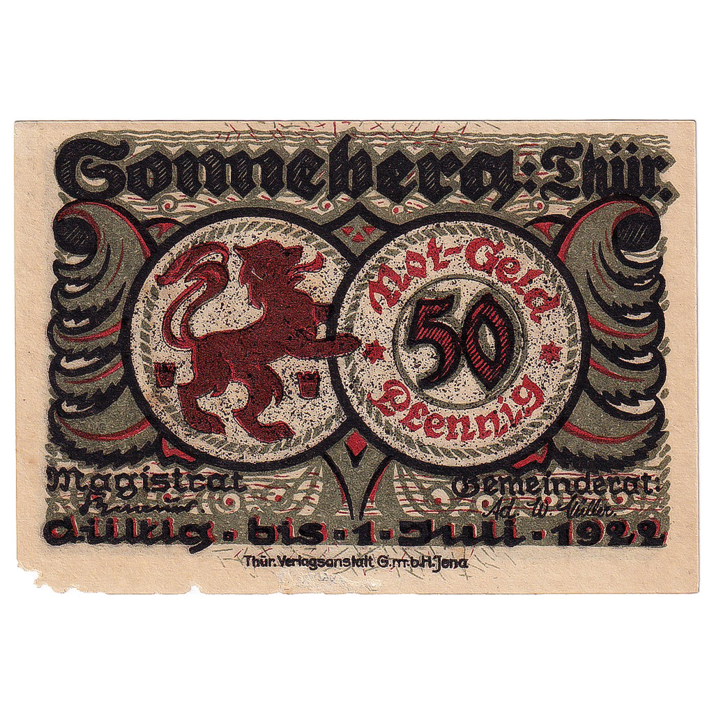 Geldschein, Deutschland, Sonneberg, 50 Pfennig, personnage, 1922 SS Mehl:1244.2