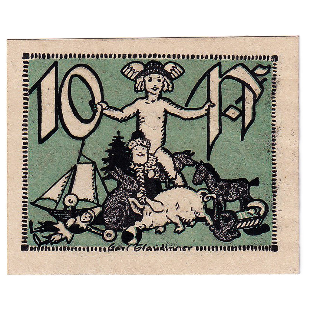Geldschein, Deutschland, Sonneberg, 10 Pfennig personnage 1921 UNZ- Mehl:1244.1a