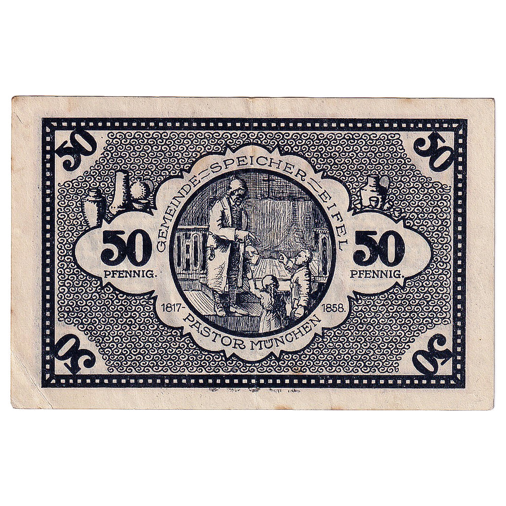 Geldschein, Deutschland, Speicher, 50 Pfennig, Eglise, 1920, VZ Mehl:S93.1b