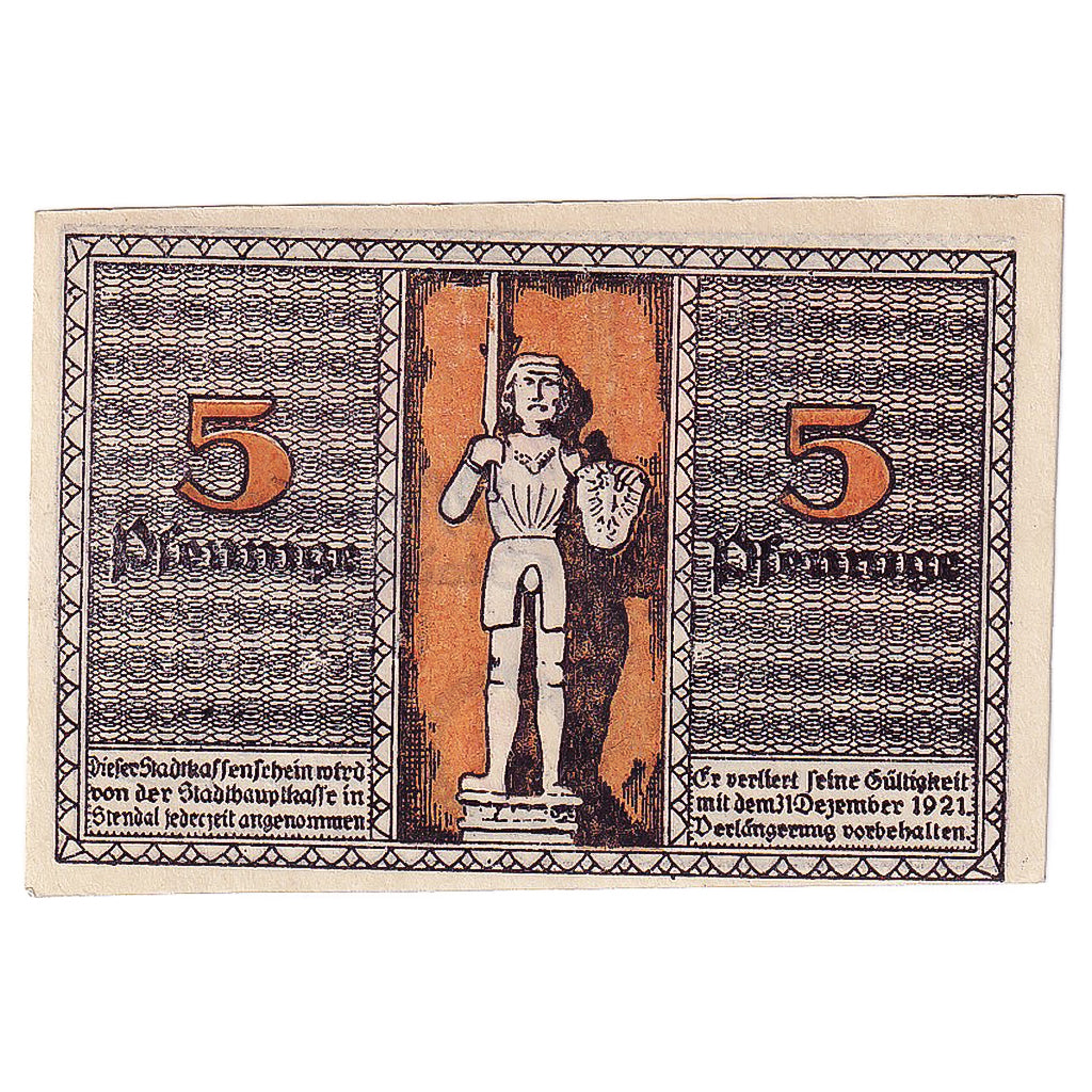 Geldschein, Deutschland, Stendal, 5 Pfennig, Eglise 1920-11-30 UNZ- Mehl:S109.4b