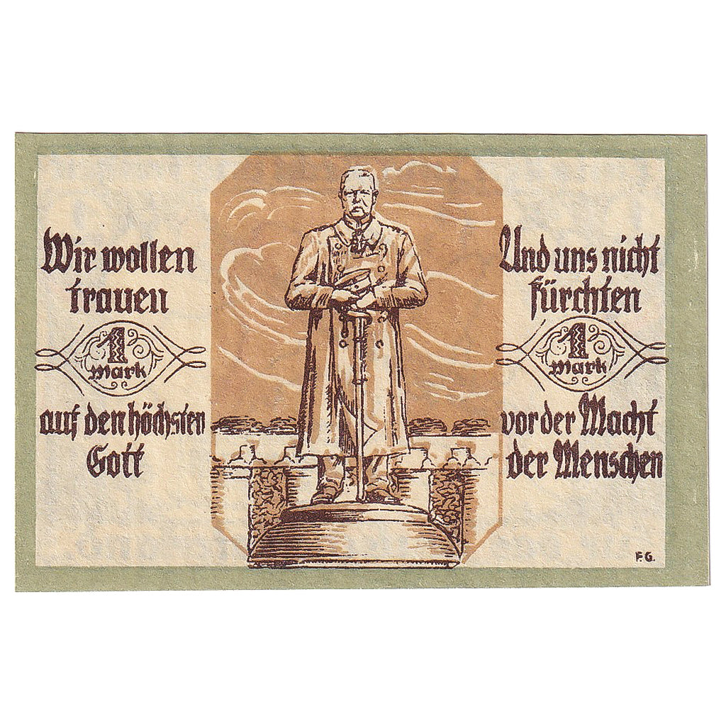 Banknot, Niemcy, Soltau, 1 Mark, statue, 1921, 1921-12-31, UNC(63), Mehl:1239.1