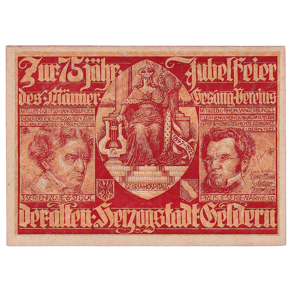 Geldschein, Deutschland, Geldern, 75 Pfennig, roi 1922-08-21, UNZ- Mehl:415.1