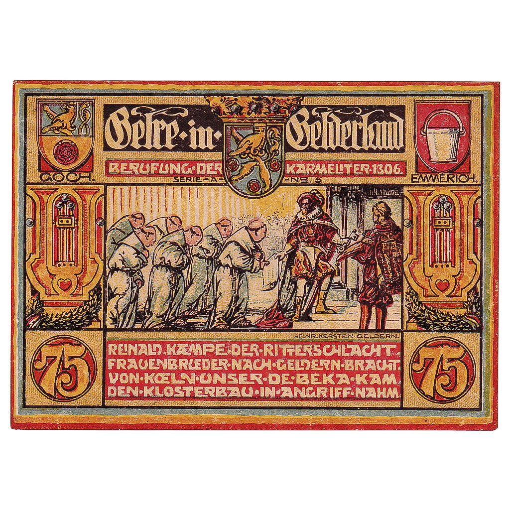 Geldschein, Deutschland, Geldern, 75 Pfennig, roi 1922-08-21, UNZ- Mehl:415.1