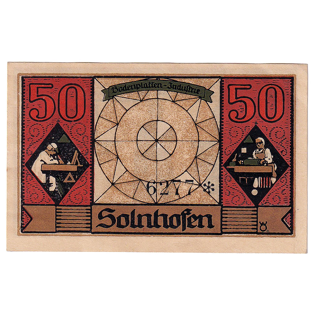 Geldschein, Deutschland, Solnhofen, 50 Pfennig, statue 1921UNZ- Mehl:1236.1